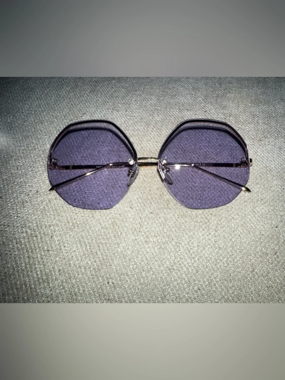 NYS Collection Purple Rimless Hexagon Sunglasses - Women - Picture 2 of 6